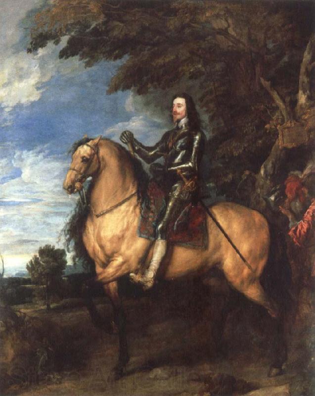 Anthony Van Dyck equestrian porrtait of charles l Norge oil painting art